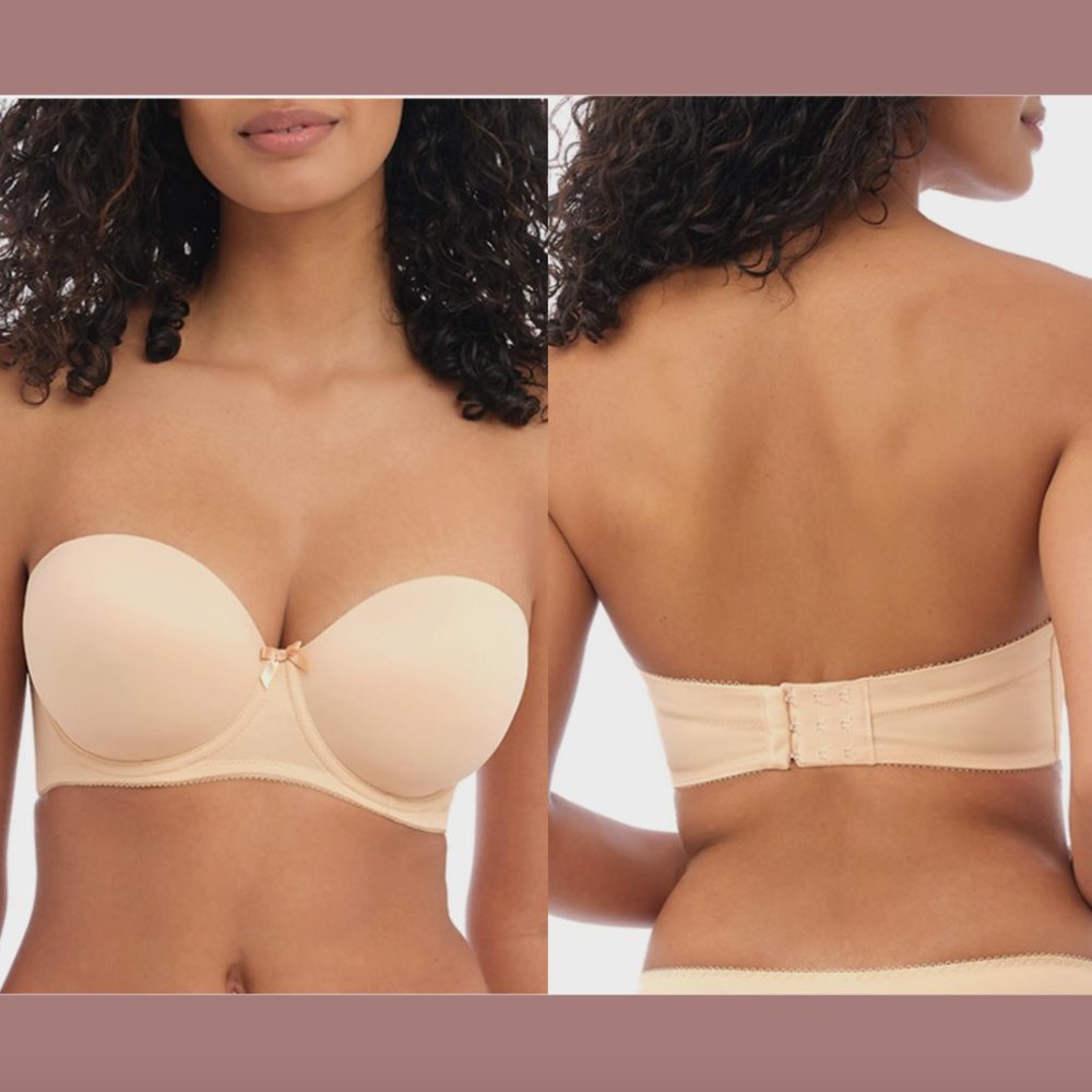 NWT $69 Freya [ 30J US ] Deco Convertible Strapless Underwire Bra in Nude‎ #5812